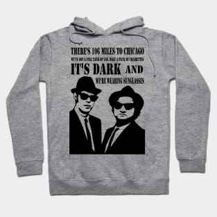 It's dark out, and we're wearing sunglasses! Hoodie